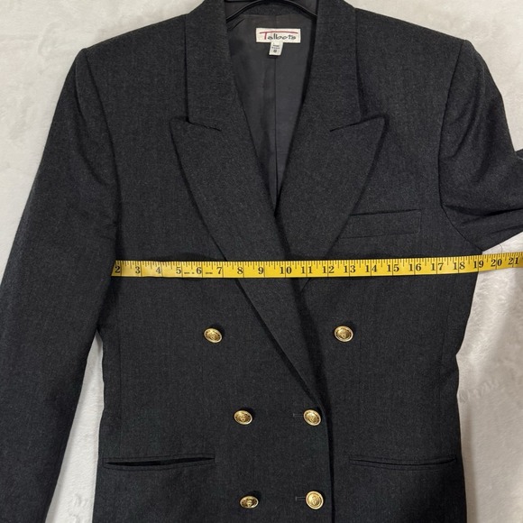 Vintage Talbots‎ Double Breasted Midi Skirt Suit Size 10 8 Wool Gold Button Read - Picture 13 of 16